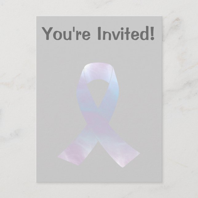 Postal De Invitación Cinta de sensibilización sobre el cáncer de pulmón (Anverso)