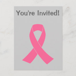 Postal De Invitación Cinta de sensibilización sobre el cáncer rosa