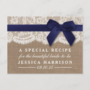 Postal De Invitación Cinta Naval Sobre La Receta De Ducha Bridal De Lac