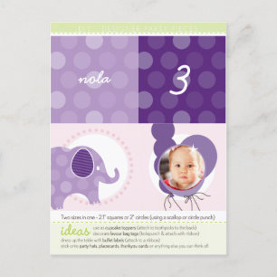 Postal De Invitación CÍRCULOS fiestas :: elefante + globos 6