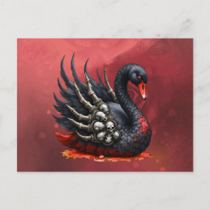Postal De Invitación Cisne Oscuro de Huesos – Elegancia Gótica