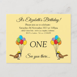 Postal De Invitación Cita resplandeciente con globos Cumpleaños | Perso