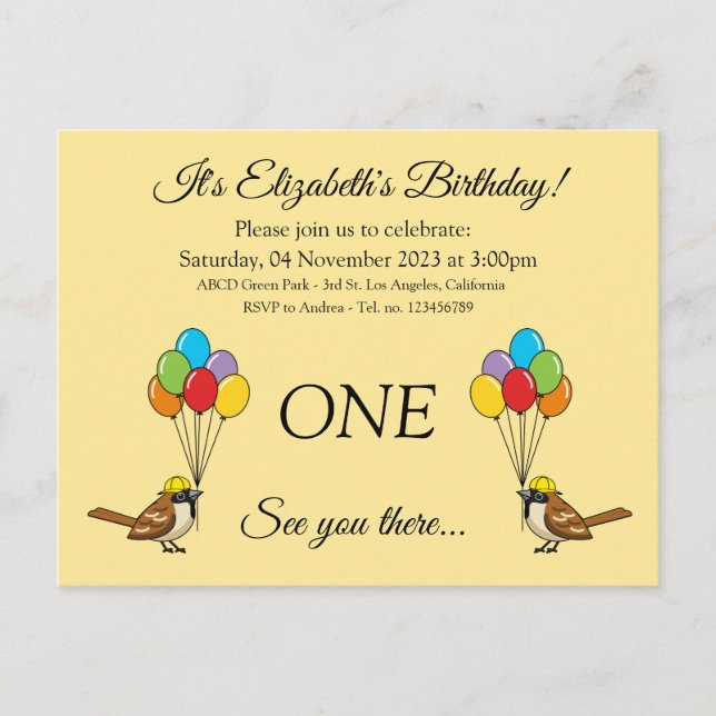 Postal De Invitación Cita resplandeciente con globos Cumpleaños | Perso (Anverso)