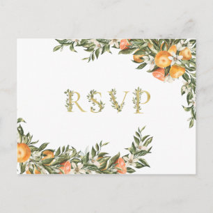 Postal De Invitación Citrus Orchard  Boho Greenery Wedding RSVP