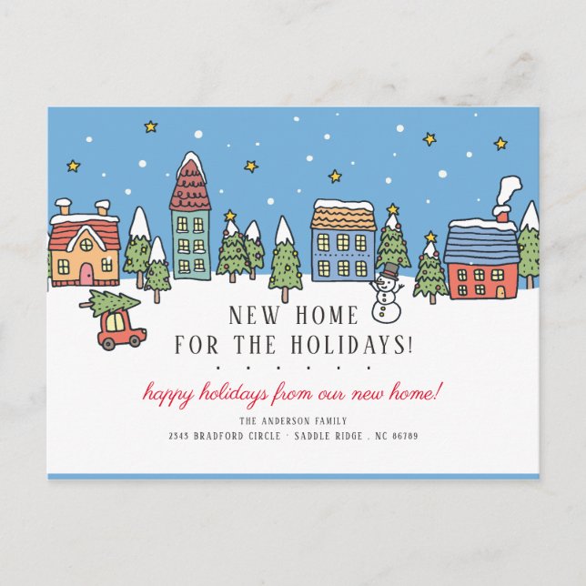 Postal De Invitación Ciudad de los navidades Nuevo hogar para Navidades (Anverso)