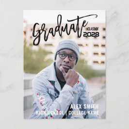 Postal De Invitación Clase de Graduación de Foto de Pincel Moderno 2022