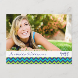 Postal De Invitación Clase de graduación moderna de 20XX Chevron colori