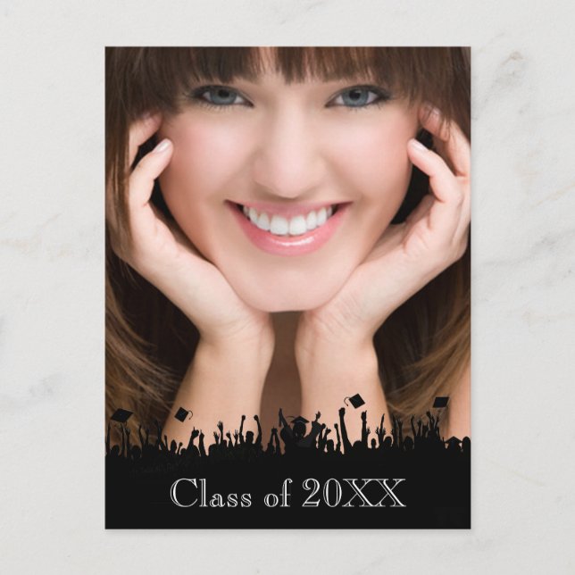 Postal De Invitación Clase Silhouette de la Casa Abierta de Graduación  (Anverso)