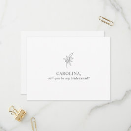 Postal De Invitación Clásica Minimalista ¿Serás mi dama de honor?