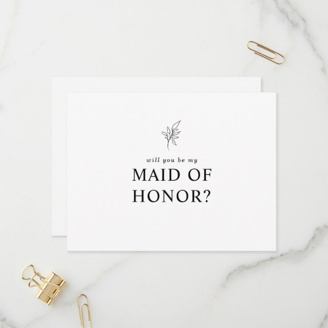 Postal De Invitación Clásica, serás mi empleada de honor (Anverso/Reverso In Situ)