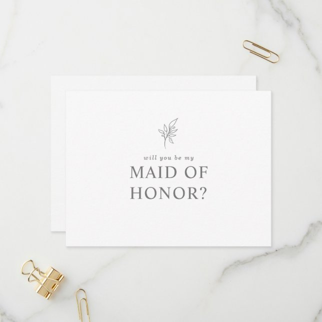 Postal De Invitación Clásica, serás mi empleada de honor (Anverso/Reverso In Situ)