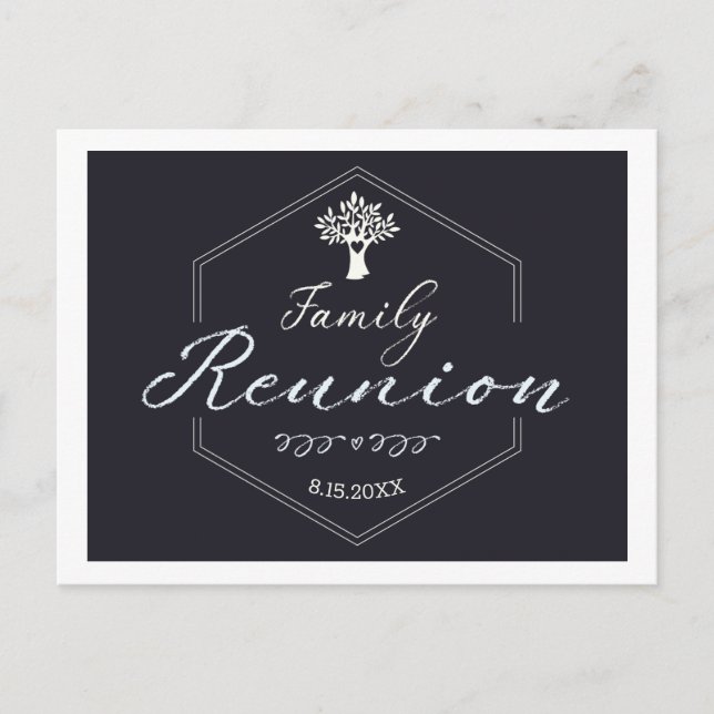 Postal De Invitación Clásico de blanco negro (Anverso)