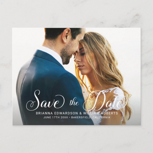 Postal De Invitación Clásico Save the Date de Boda (Anverso)