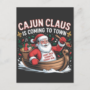 Postal De Invitación Cláusula Cajún viene a la ciudad Navidad Krampus