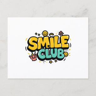 Postal De Invitación Club de la Sonrisa Tipografía de Dibujos Animados