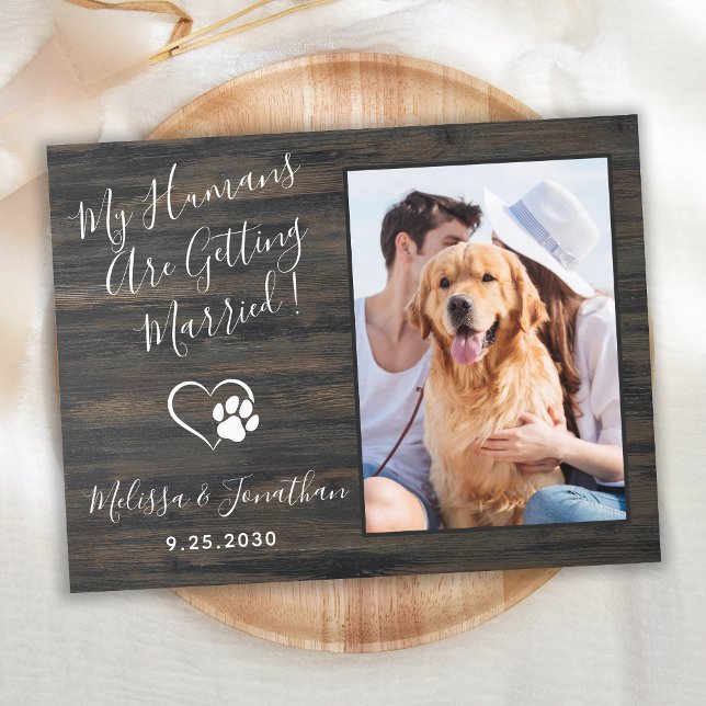 Postal De Invitación Código QR de foto de boda de mascota rústica para  (Subido por el creador)
