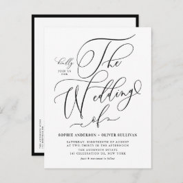 Postal De Invitación Código QR para Boda de caligrafía sinusal