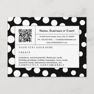 Postal De Invitación código QR refinado : medio tono blanco y negro
