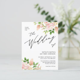 Postal De Invitación Código QR Todo En Un Boda De Verdor Rosa Rosa Rosa