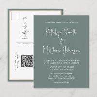 Código QR verde sabio todo en un Boda moderno