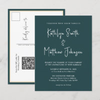 Código QR verde todo en un Boda de escritura moder