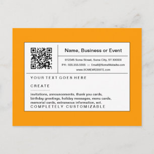 Postal De Invitación código refinado naranja de QR