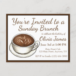 Postal De Invitación Coffee Latte Birthday Bridal Weddal Shower Brunch