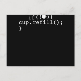 Postal De Invitación Coffee Refill Smart Coding Software Engineer