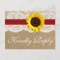 Colección Kraft, Lace & Sunflower - Rojo