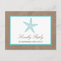 Colección Turquoise Starfish Burlap Beach Wedding