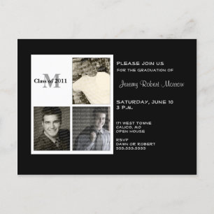 Postal De Invitación Collage de fotos de graduados
