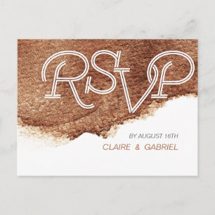 Postal De Invitación Color de cobre pintado moderno simple boda RSVP
