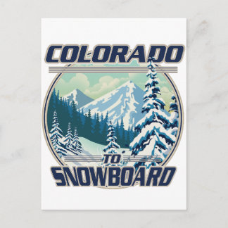 Postal De Invitación Colorado En Snowboard
