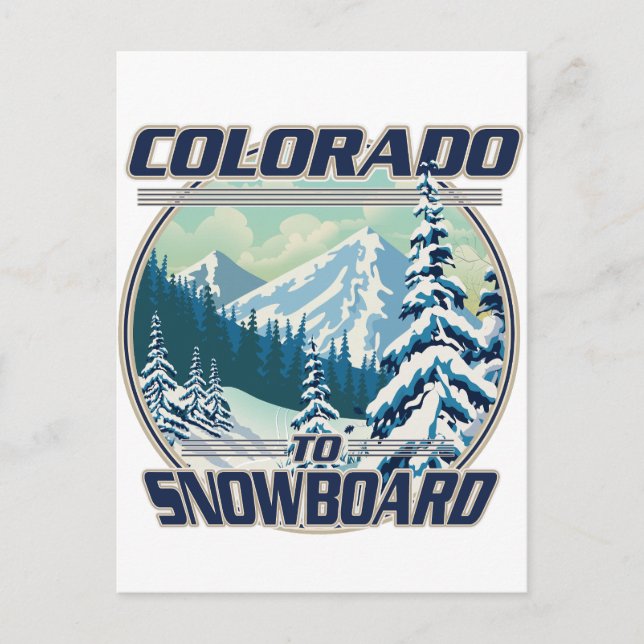 Postal De Invitación Colorado Para Esquiar (Anverso)