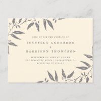 Colores neutrales de agua botánica Boda de hojas d