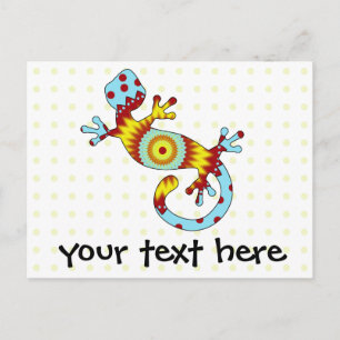Postal De Invitación Colorous Fun Gecko Lizard