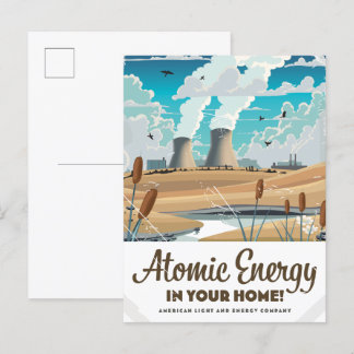 Postal De Invitación Comercial de energía atómica