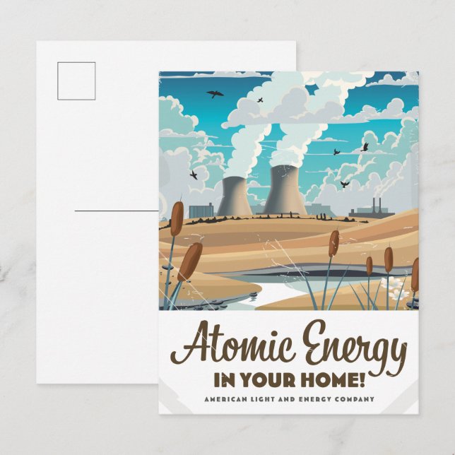 Postal De Invitación Comercial de energía atómica (Anverso / Reverso)