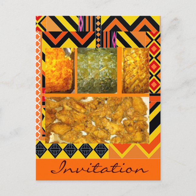 Postal De Invitación Comida del sur, comida del sur, pollo,... (Anverso)