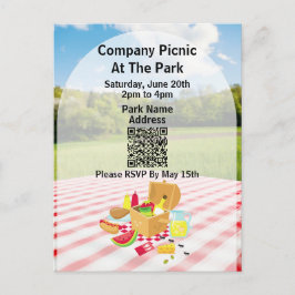 Postal De Invitación Compañía Picnic Park Código QR Hormigas pequeñas