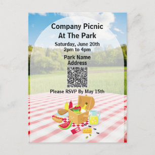 Postal De Invitación Compañía Picnic Park Código QR Hormigas pequeñas
