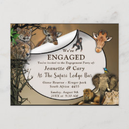Postal De Invitación Compromiso al aire libre de Safari