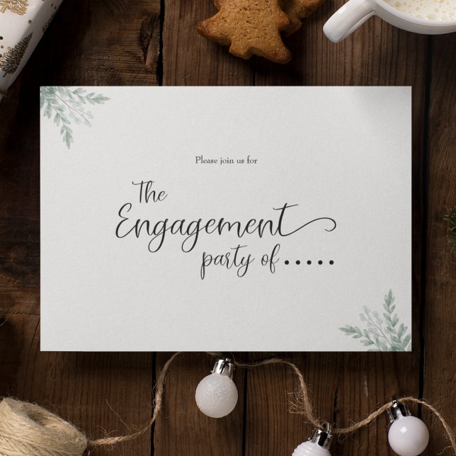 Postal De Invitación Compromiso floral elegante de Eucalyptus (Subido por el creador)