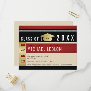 Postal De Invitación Concepto gráfico moderno Graduación . Grad fiesta