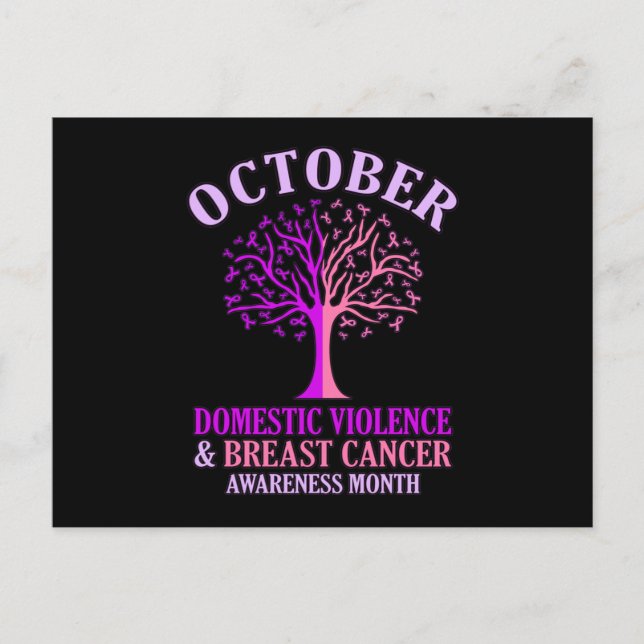 Postal De Invitación Concienciación sobre la violencia en el hogar Mes  (Anverso)