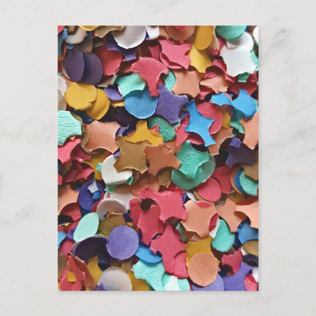 Postal De Invitación Confetti Fiesta Carnaval Papel colorido divertido (Anverso)
