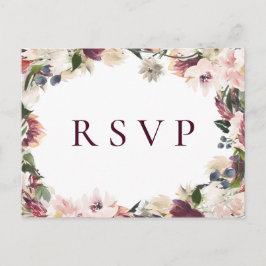 Postal De Invitación Confirmación de asistencia a boda floral de ciruel