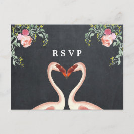 Postal De Invitación confirmación de asistencia a boda floral de flamen