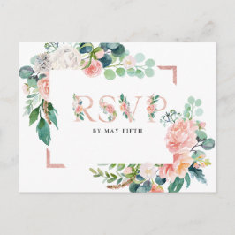 Postal De Invitación Confirmación de asistencia a boda floral de verano