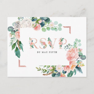 Postal De Invitación Confirmación de asistencia a boda floral de verano